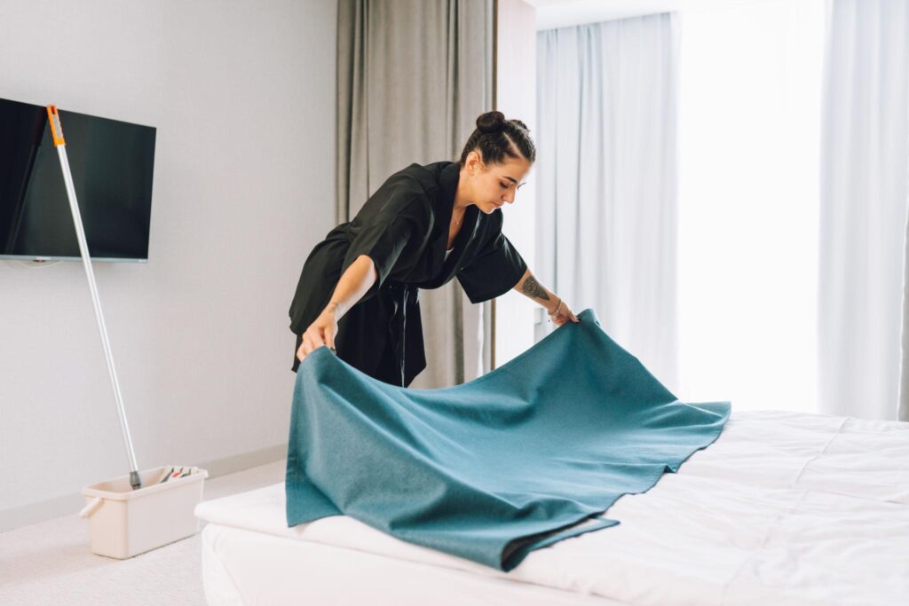 Worker Prepare the Bed Sheet in Millbury