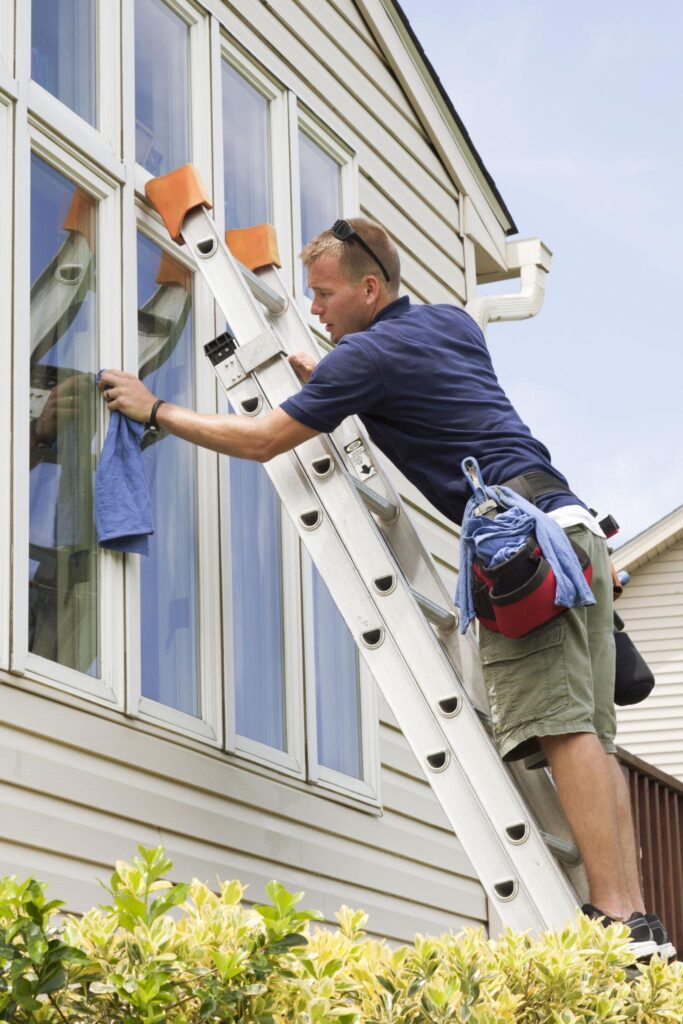 Worker Cleaning Outside in Northbridge